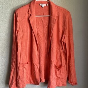 Chico's Coral Cardigan With Shoulder Pads